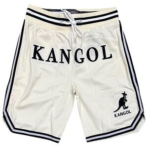 Kangol Men's Game Day Embroidered Logo Mesh Basketball Shorts in Light Yellow